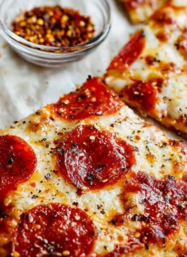 Delicious Chicken Crust Pizza topped with fresh ingredients