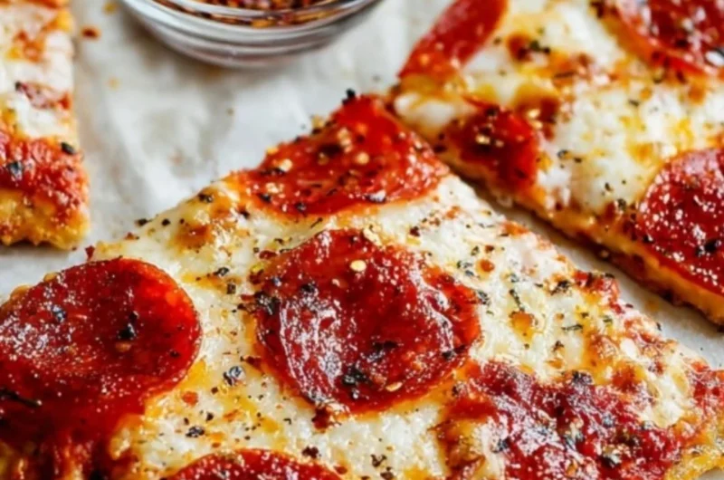 Delicious Chicken Crust Pizza topped with fresh ingredients