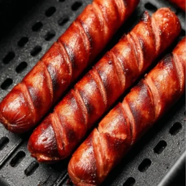 Easy air fryer hot dogs cooked to perfection