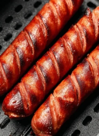 Easy air fryer hot dogs cooked to perfection