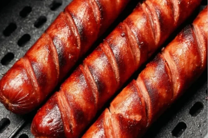 Easy air fryer hot dogs cooked to perfection