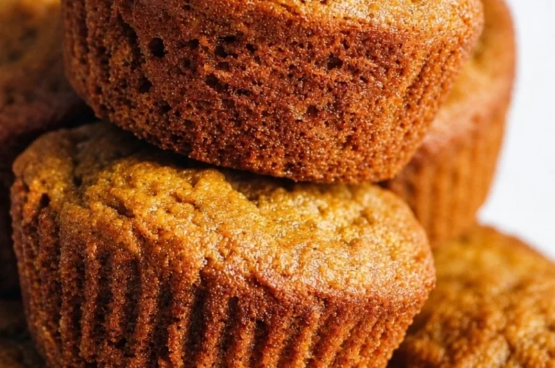 Gluten Free Paleo Pumpkin Protein Muffins in a rustic setting