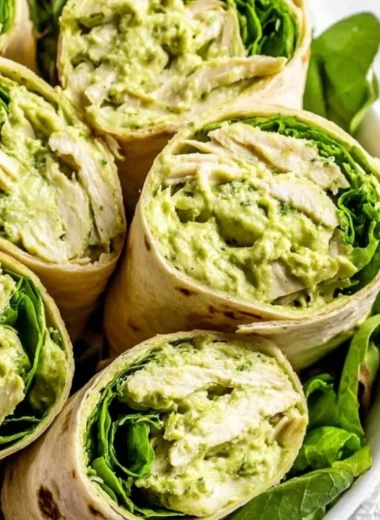 Simple 3-ingredient pesto chicken salad ready to eat.