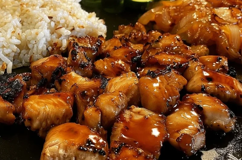 Delicious Blackstone Hibachi Chicken grilled to perfection.