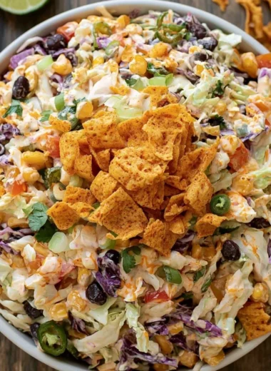 Bold flavor-packed coleslaw served in a bowl with fresh vegetables