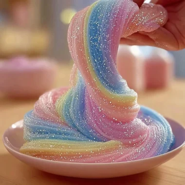 Colorful cornstarch and dish soap bubble dough for creative play and fun.
