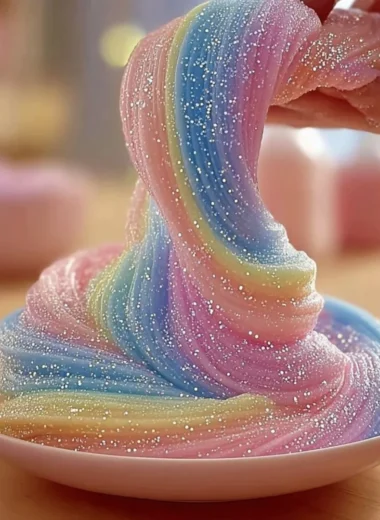 Colorful cornstarch and dish soap bubble dough for creative play and fun.