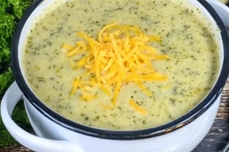 Delicious creamy zucchini soup served in a bowl with fresh garnishes