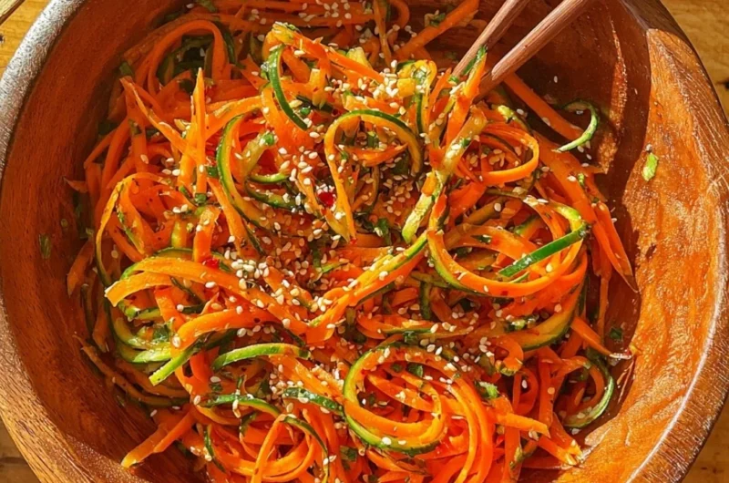 Fresh cucumber carrot salad with vibrant colors and healthy ingredients