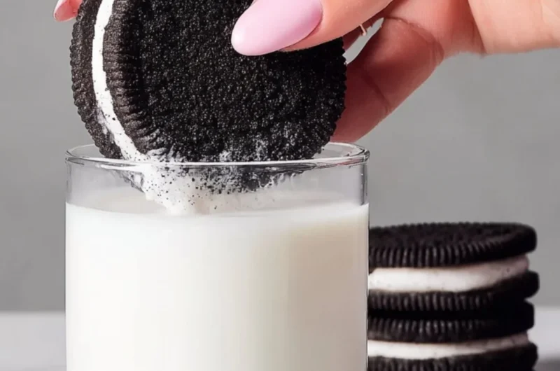Delicious homemade Oreo cookies on a cooling rack