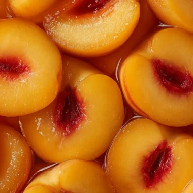 Just Peachy seamless tile art of fresh peaches for digital wallpaper and design.