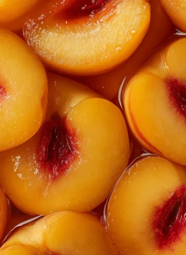 Just Peachy seamless tile art of fresh peaches for digital wallpaper and design.