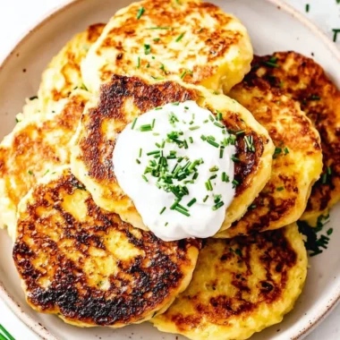 Golden-brown leftover mashed potato cakes served with dipping sauce