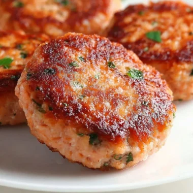 Plate of delicious Southern-style salmon patties served with tartar sauce