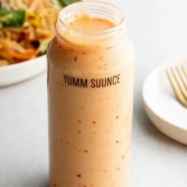Bowl of delicious homemade Yum Yum Sauce ready to serve with meals