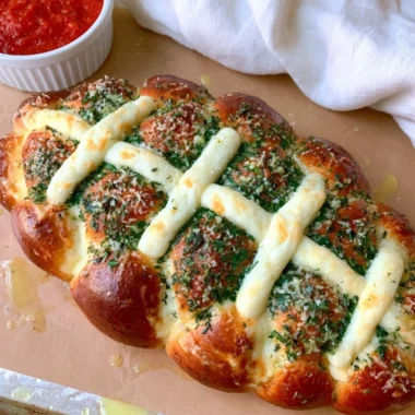 Cheesy stuffed garlic bread rolls fresh out of the oven