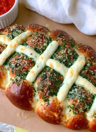 Cheesy stuffed garlic bread rolls fresh out of the oven