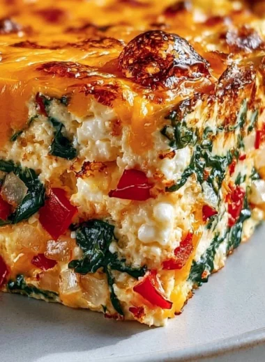 Delicious cottage cheese egg bake recipe, ideal for breakfast or brunch.