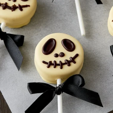 Spooky Skeleton Oreos decorated for Halloween