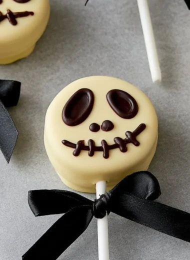 Spooky Skeleton Oreos decorated for Halloween