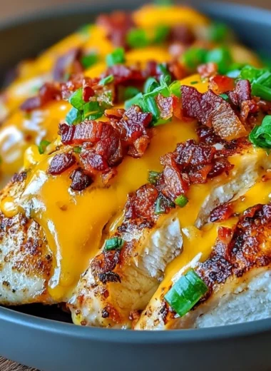 Plate of delicious Keto Crack Chicken garnished with herbs.